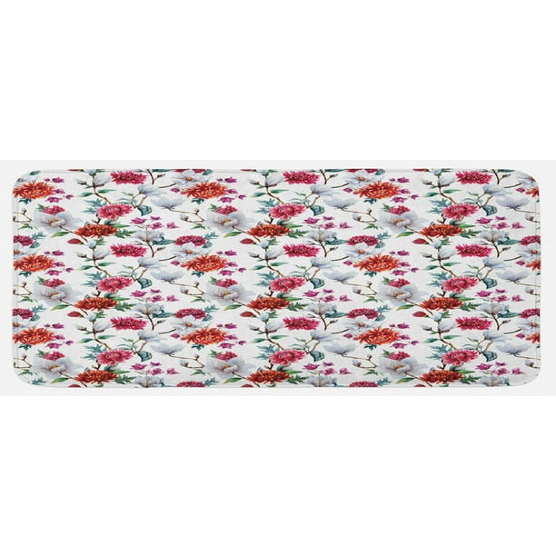 Gear New Pattern with Magnolia and Chamomile Flowers Bath Rug Mat No Slip Microfiber Memory Foam Gear New Pattern with Magnolia and Chamomile Flowers Bath Rug Mat No Slip Microfiber Memory Foam